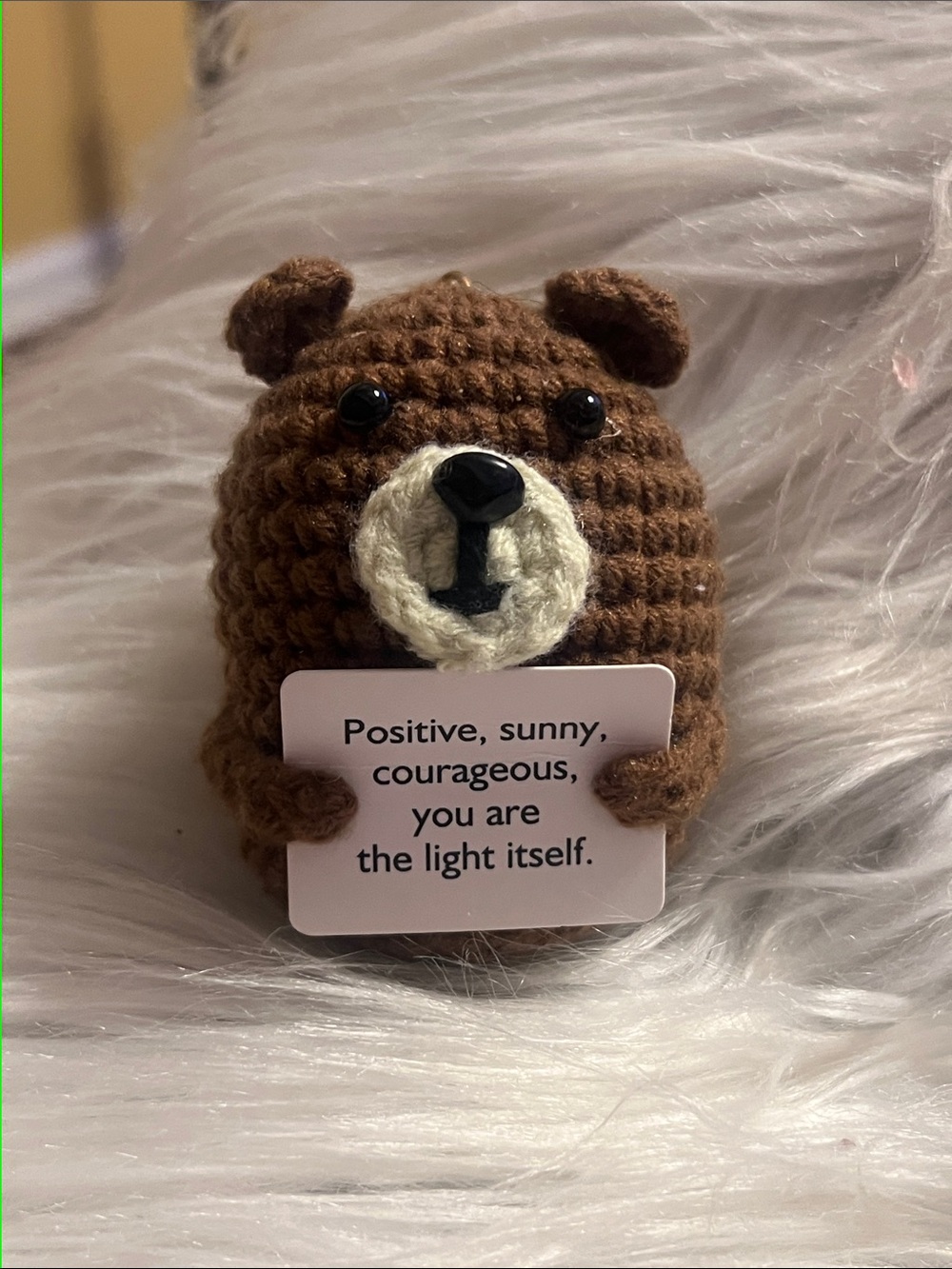 Emotional Support Crochet Bear with Inspirational Card